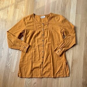 Fabindia Cotton Top in Mustard Brown